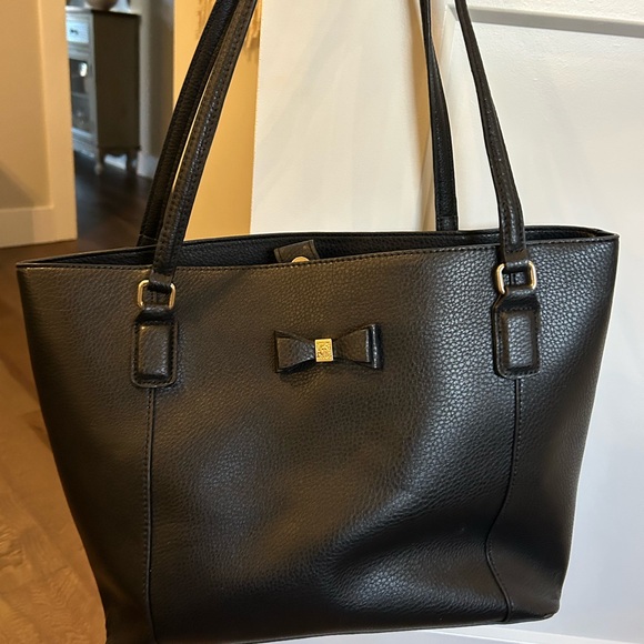 Anne Klein Handbags - Anne Klein Black Tote with Bow Accent. 16W x 11H